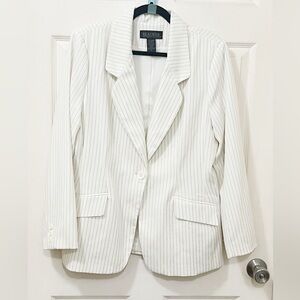 Vintage Blacker by Stanley Blacker plus size  White Striped  blazer Size 16